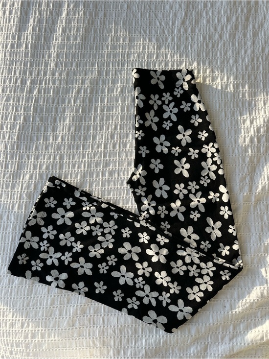 Urban Outfitters Pants - Urban Outfitters: Black Floral Knit Flare Plants